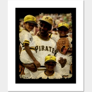 Roberto Clemente and His Son in Pittsburgh Pirates Posters and Art